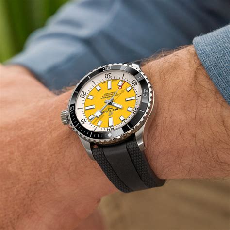 Breitling superocean yellow dial